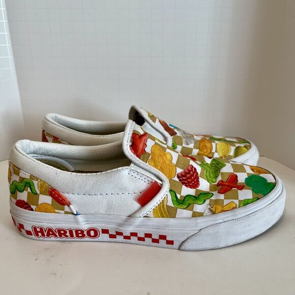 VANS X Haribo Classic Slip On Goldbears Checkerboard Multi Kids 3 Sneakers Gummy - Picture 6 of 10